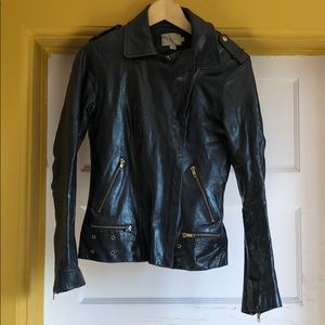 100% real leather biker jacket by Reiss